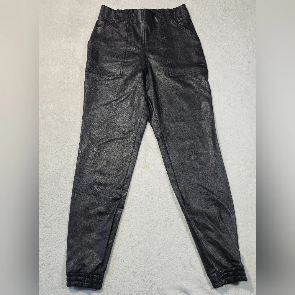 Spanx Faux Leather Brown Jogger Size M - Picture 3 of 11